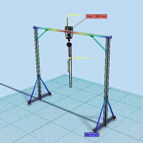 立式手动起重机吊机3D图纸 STP格式