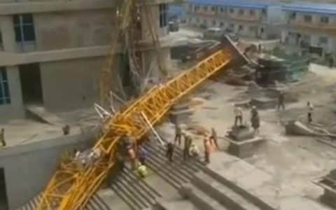 突发事故|6月13日辽宁沈阳一在建工地塔吊发生倒塌事故