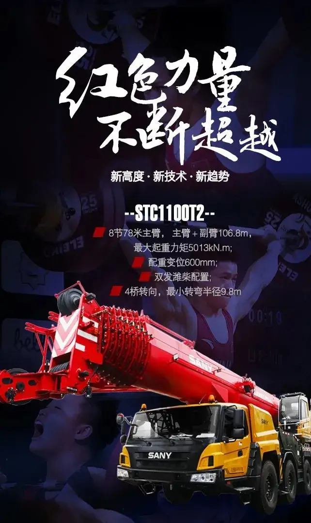 三一推出：行业首款110吨吊车，8节臂还带配重变位