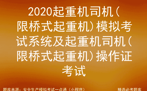 2020起重机司机(限桥式起重机)模拟考试系统及操作证考试