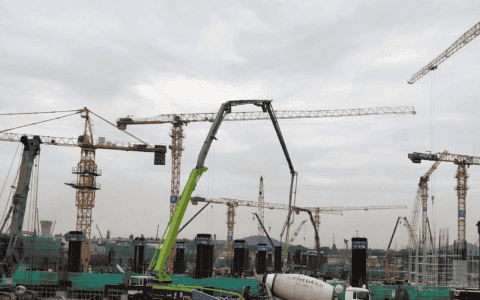 杭州西站建设加速 中联重科泵车助力“备战”2022亚运会