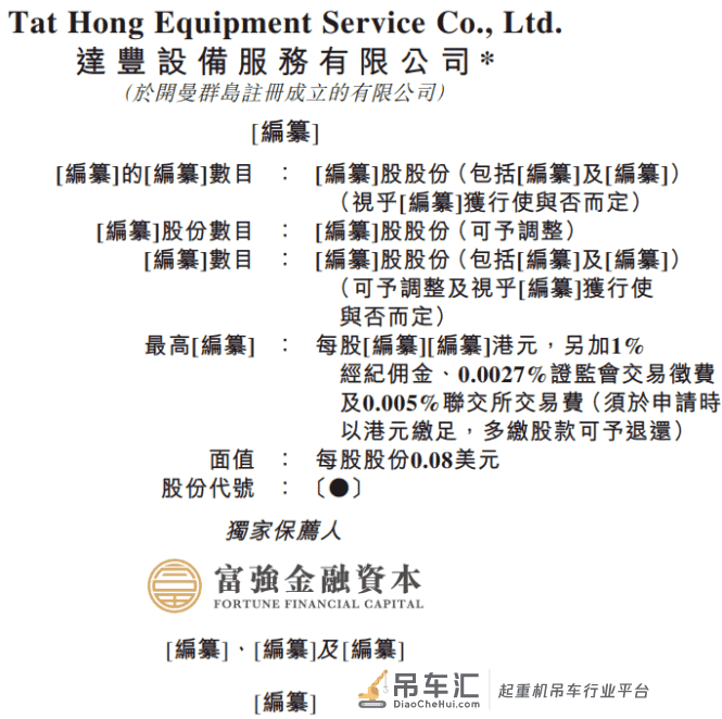 港股打新股“达丰设备”塔机服务通过聆讯即将招股,开户上艾德!