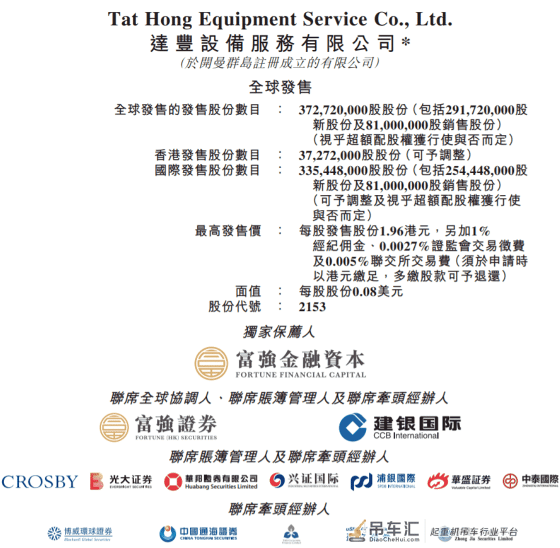 达丰设备冲刺港交所：中联重科与仁恒置地为基石，将成塔机服务第一股