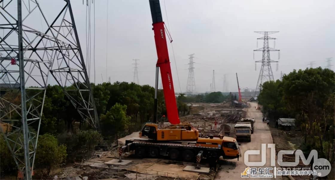 破难题!三一起重机助力湖杭铁路6处500kV超高压电力迁改