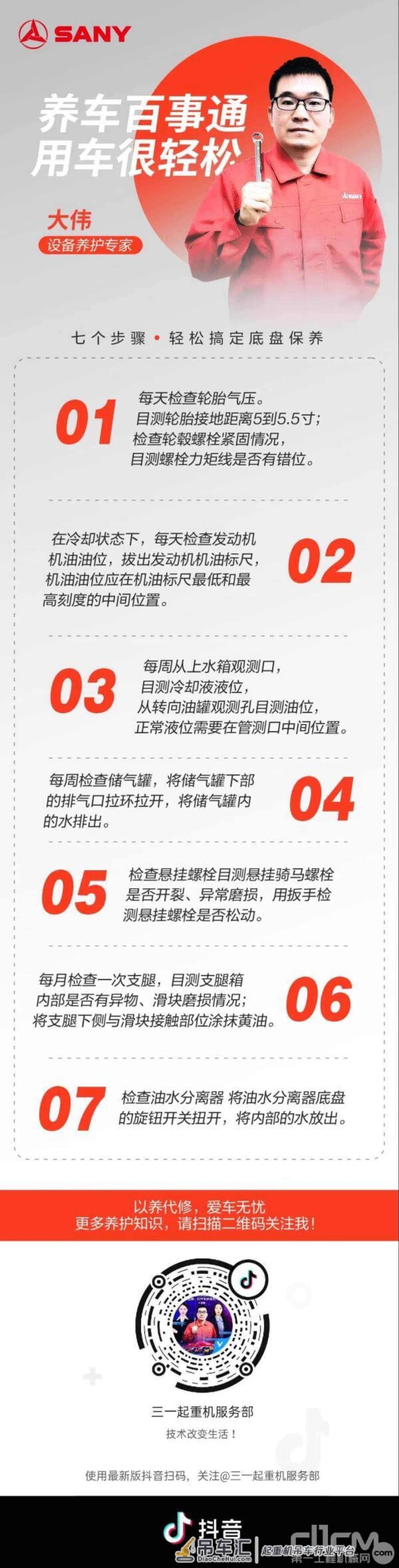 三一起重机养车百事通│7个步骤轻松搞定底盘保养
