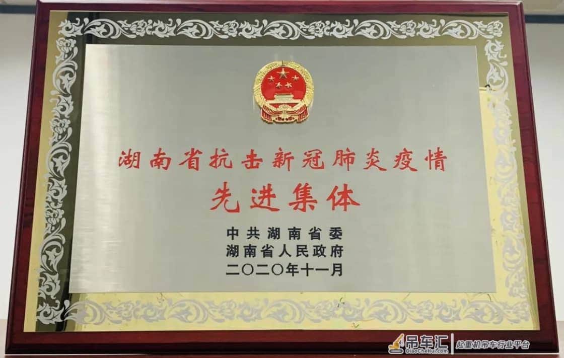 隆重表彰!中联重科被授予湖南抗疫先进基层党组织和先进集体称号