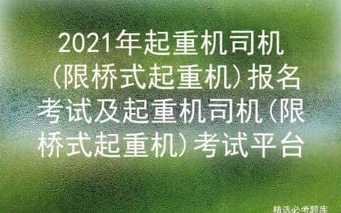 2021年起重机司机(限桥式起重机)报名考试及考试平台