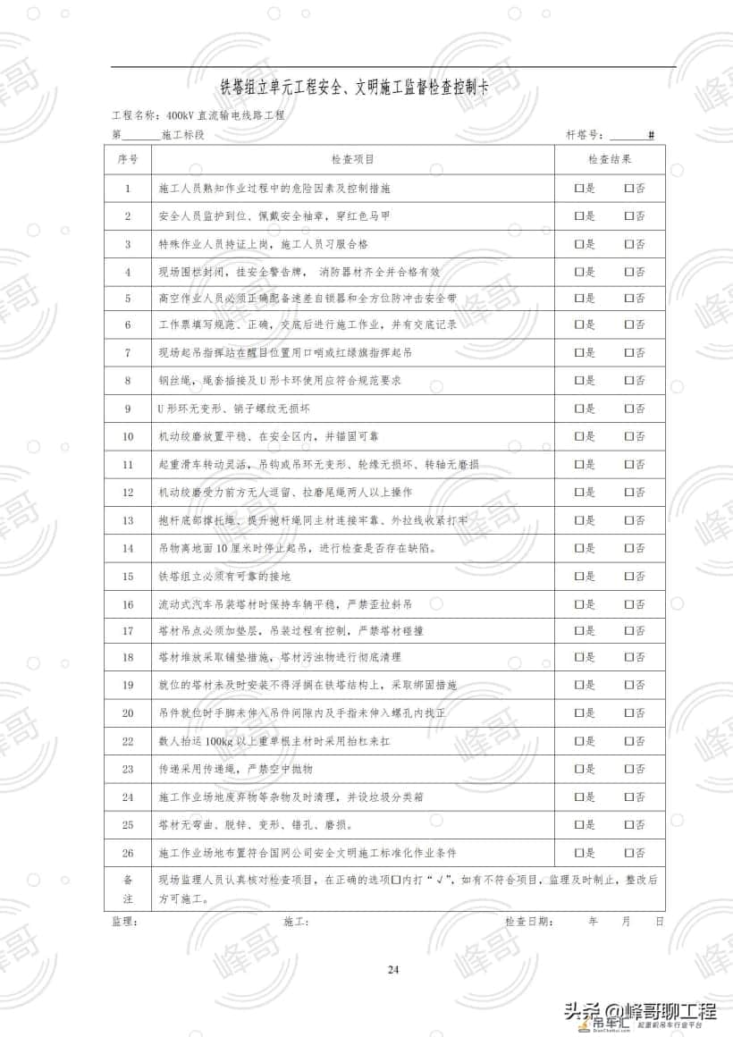 塔吊监理资料大礼包(内含:细则/方案/旁站记录等)