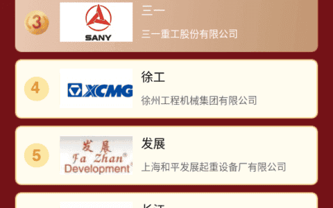 年度中国起重机十大品牌总评榜