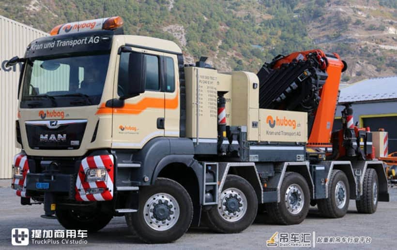 5轴10x8驱动，还可以横向移动，这台曼恩TGS底盘随车吊厉害了