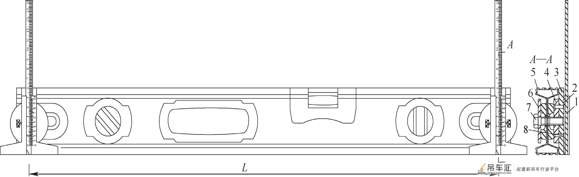 门式起重机车轮偏斜测量工具制作