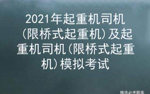 2021年起重机司机(限桥式起重机)及模拟考试