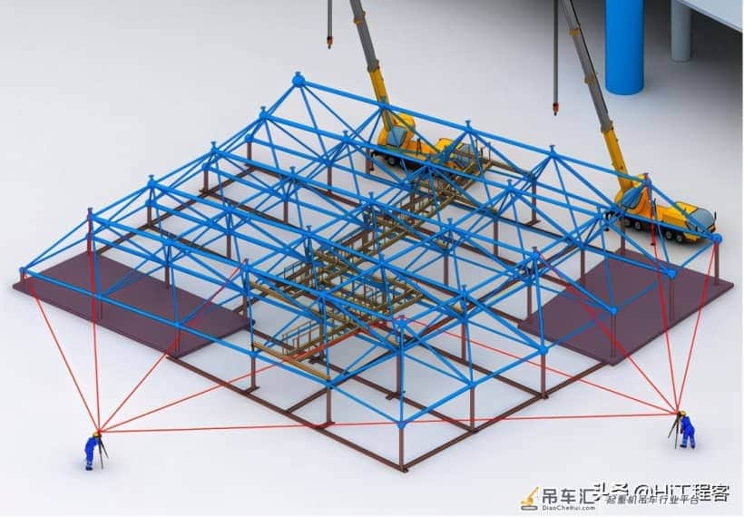 青岛新机场大厅钢网架提升及吊装专项施工方案—网架施工技术方案