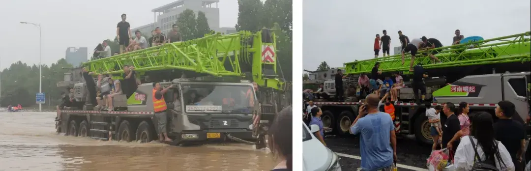 和平时的建设者 危难时的献身者——中联重科起重机河南救援记录