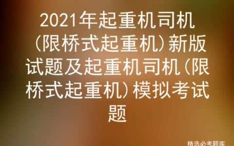 2021年起重机司机(限桥式起重机)新版试题及模拟考试题
