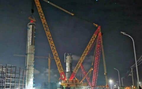 挑灯夜战！连云港石化二阶段项目顺利完成4000吨第二吊