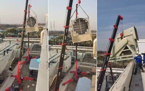 当离子光催化遇上蜘蛛吊车，原来这除臭设备上屋顶还是吃力