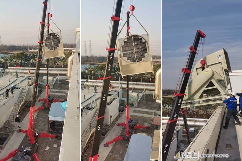 当离子光催化遇上蜘蛛吊车，原来这除臭设备上屋顶还是吃力