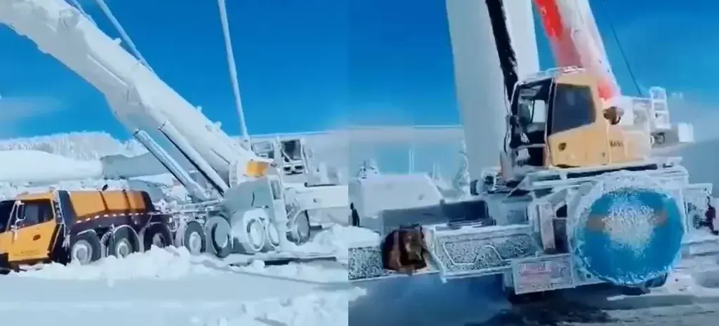 2021年的第一场雪,把哥的1800吨冻成了冰雕...