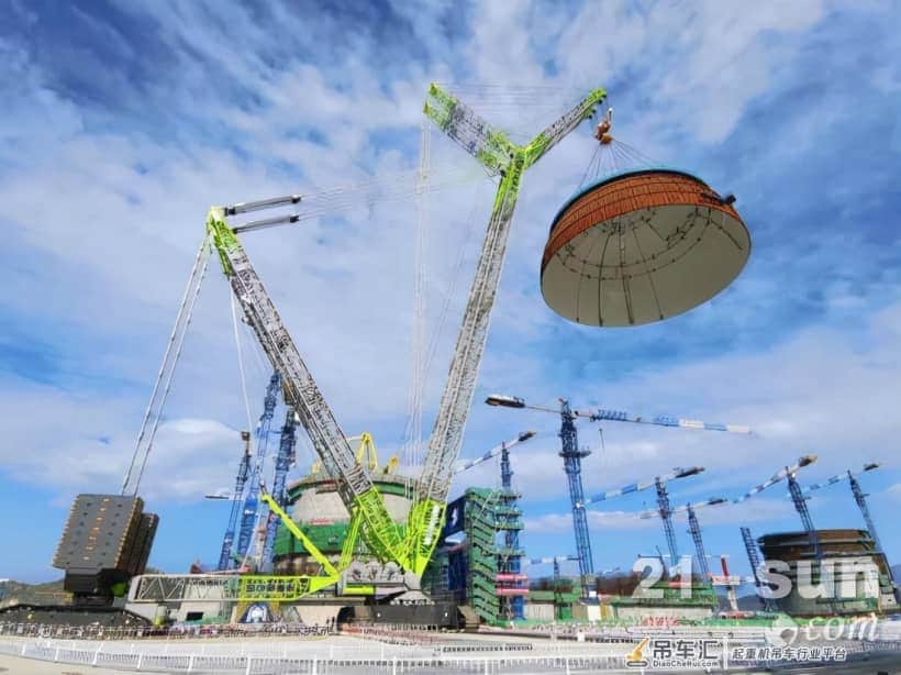 中联ZCC3200NP助力漳州核电“华龙一号”1号机组完成穹顶吊装