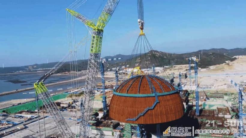 中联ZCC3200NP助力漳州核电“华龙一号”1号机组完成穹顶吊装