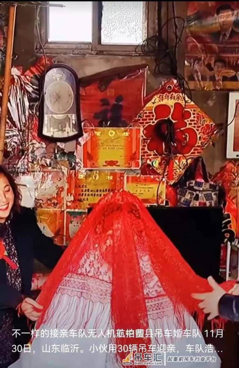 开上大吊车,去接小娇妻!临沂小伙花样迎亲!网友:行走的人民币