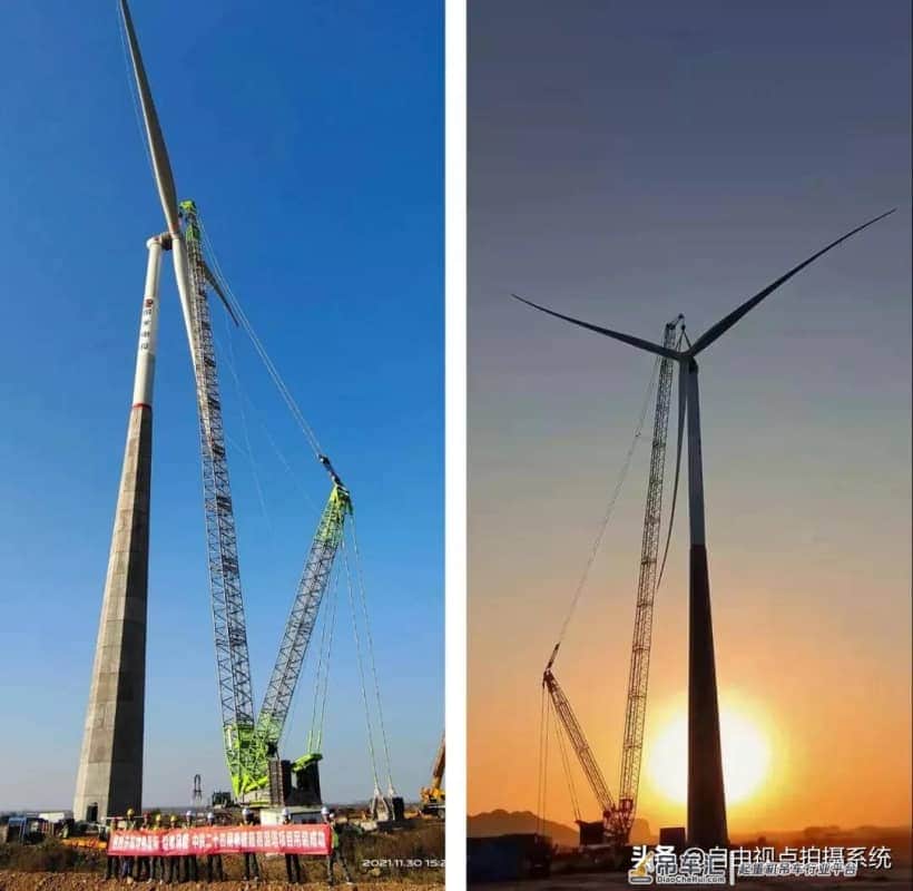 中联重科ZCC9800W助力彭泽县12.5MW分散式风电项目首台风机吊装