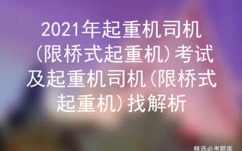 2021年起重机司机(限桥式起重机)考试