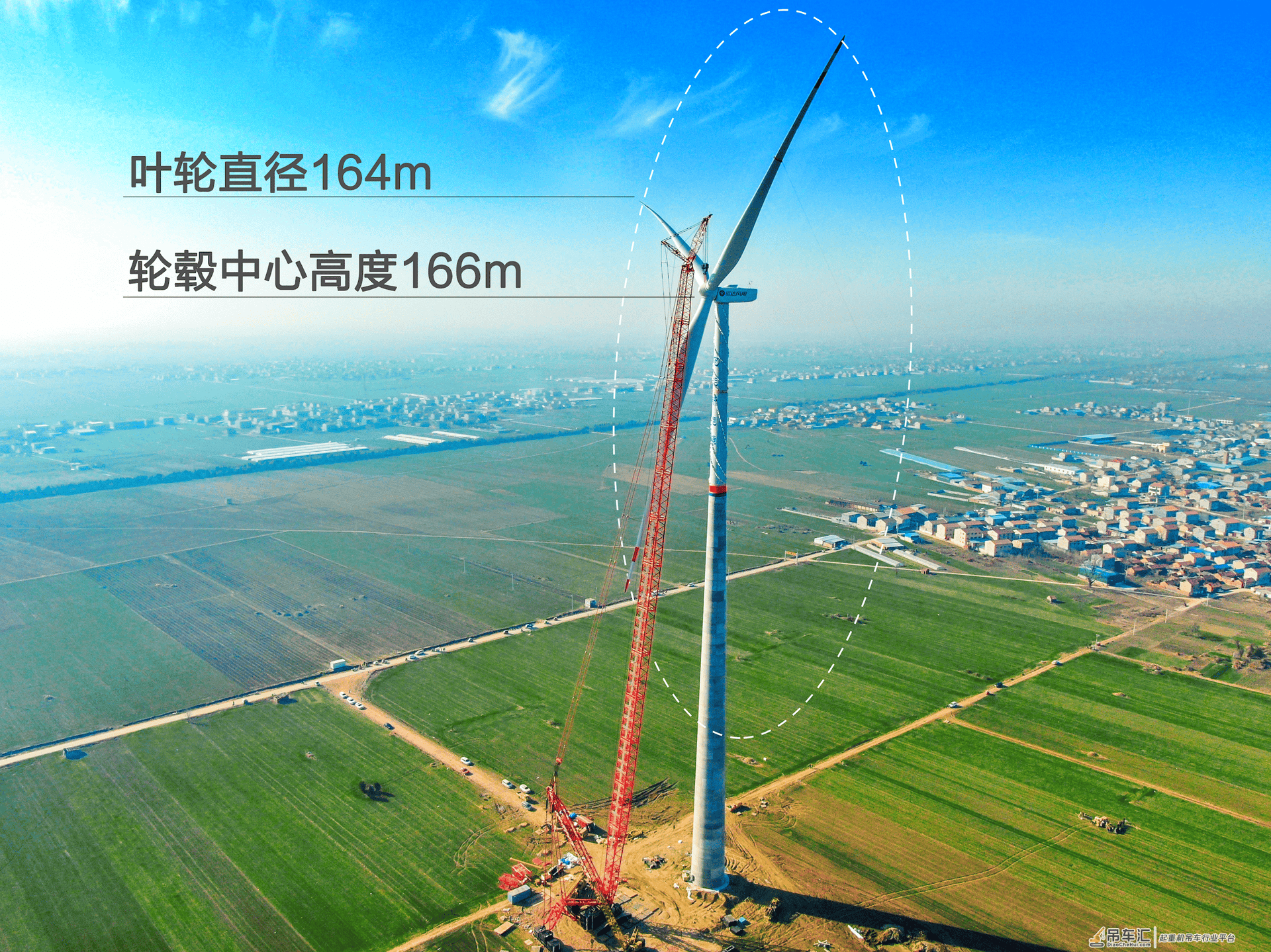 风电主吊极点：SCC15000TM完成166m中国最高混塔风机安装