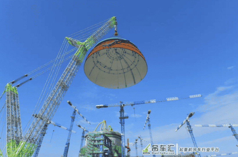 华龙一号批量化首堆机组内穹顶吊装成功 开始设备安装