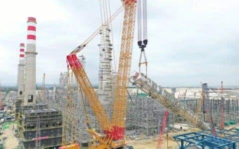 广东石化六联合千吨级设备吊装完美收官