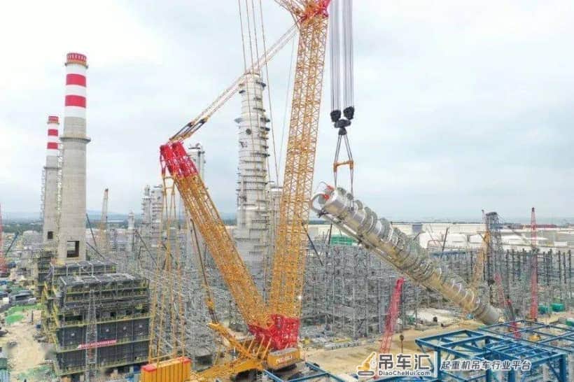 广东石化六联合千吨级设备吊装完美收官
