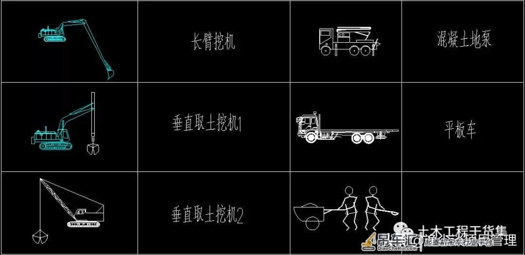 工程常用机械设备CAD图,含挖机、履带吊等,CAD版直接下载