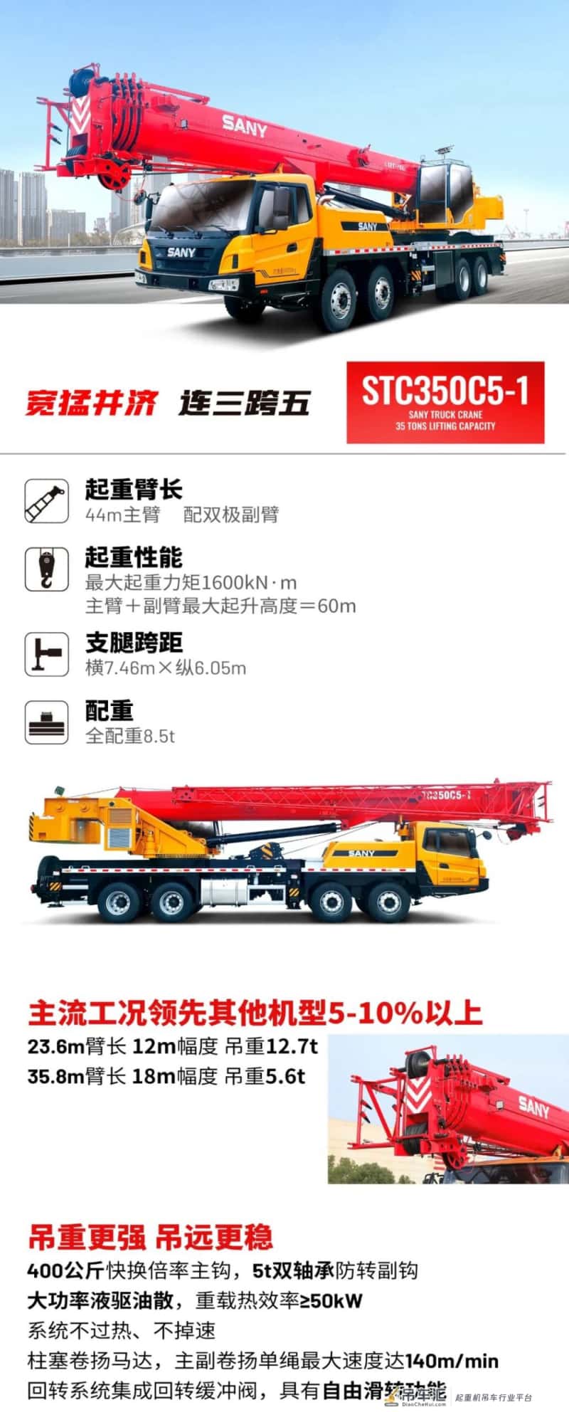 宽猛并济，连三跨五，三一STC350C5-1起重机高能来袭