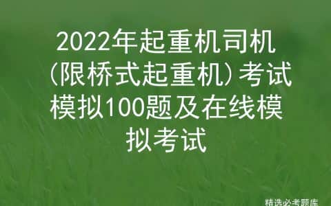 2022年起重机司机(限桥式起重机)考试模拟100题及在线模拟考试