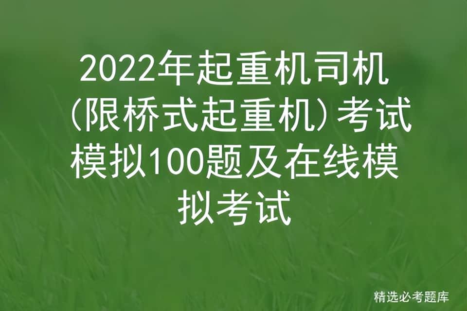 2022年起重机司机(限桥式起重机)考试模拟100题及在线模拟考试