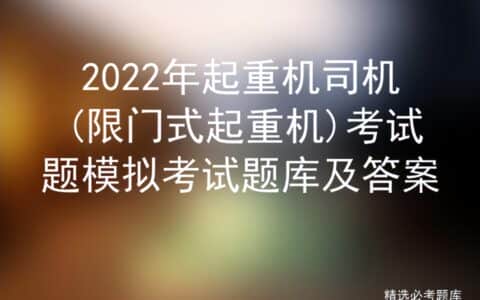 2022年起重机司机(限门式起重机)考试题模拟考试题库及答案