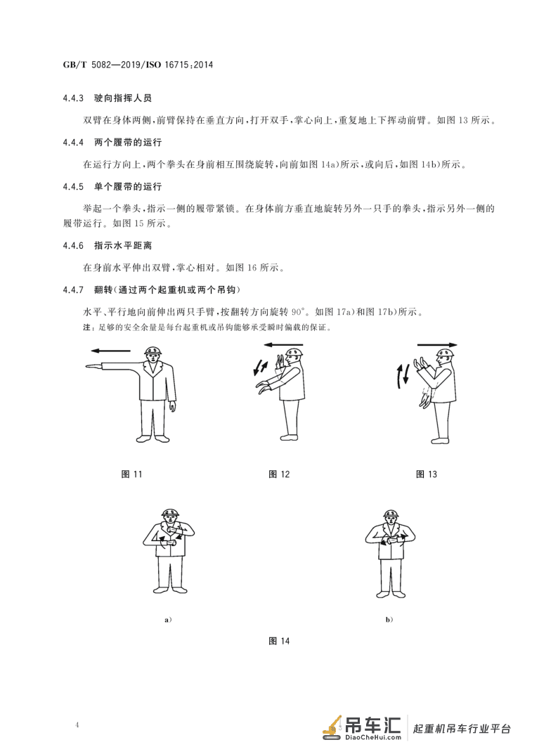 标准 | 起重机 手势信号 GB/T 5082-2019