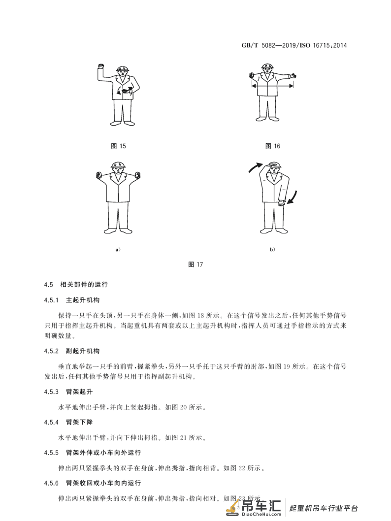 标准 | 起重机 手势信号 GB/T 5082-2019
