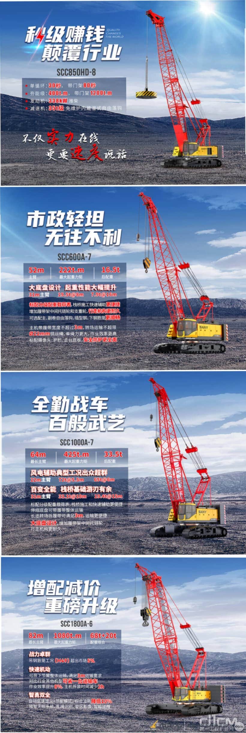 上新！四款三一履带起重机新品重磅来袭