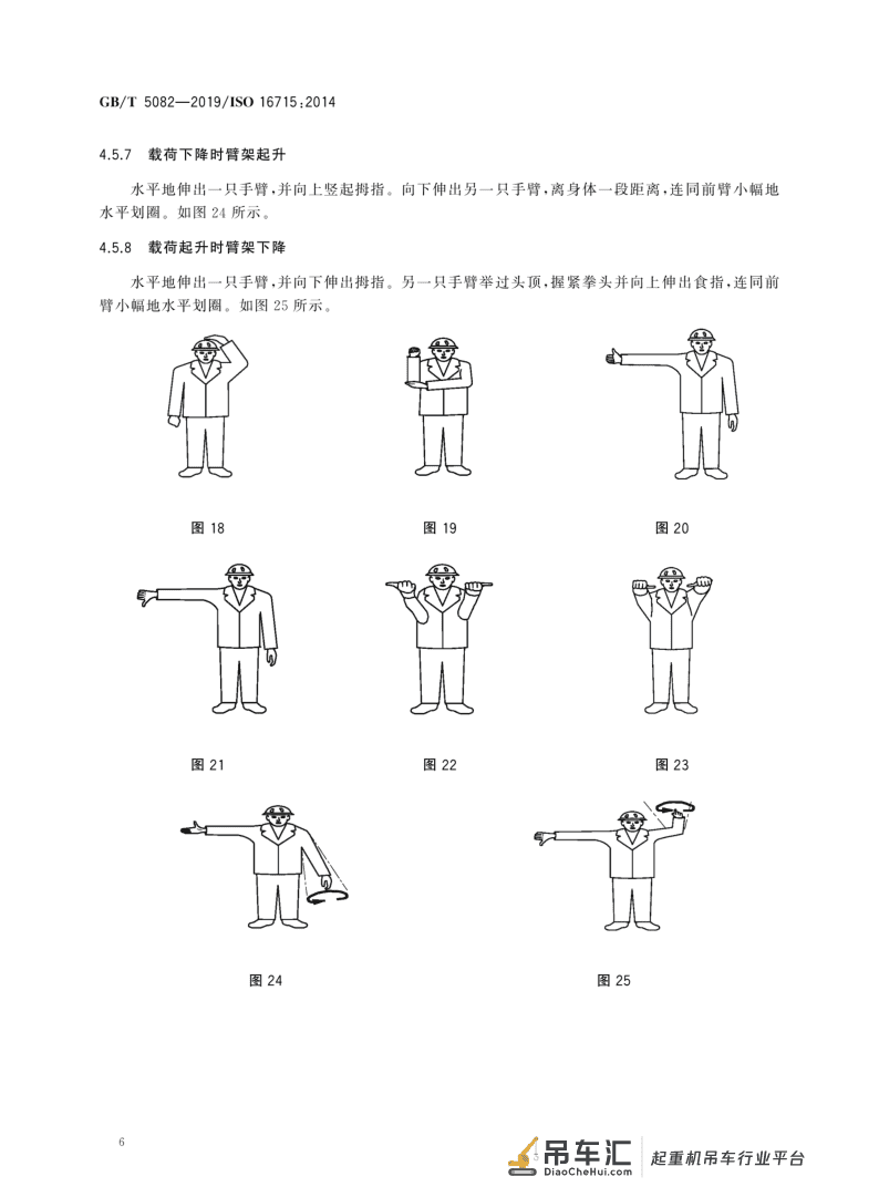 标准 | 起重机 手势信号 GB/T 5082-2019
