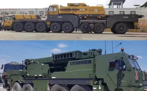 世界军用拖车系列130:象房怪兽，三一SAC6000与利勃海尔G-BKF军吊