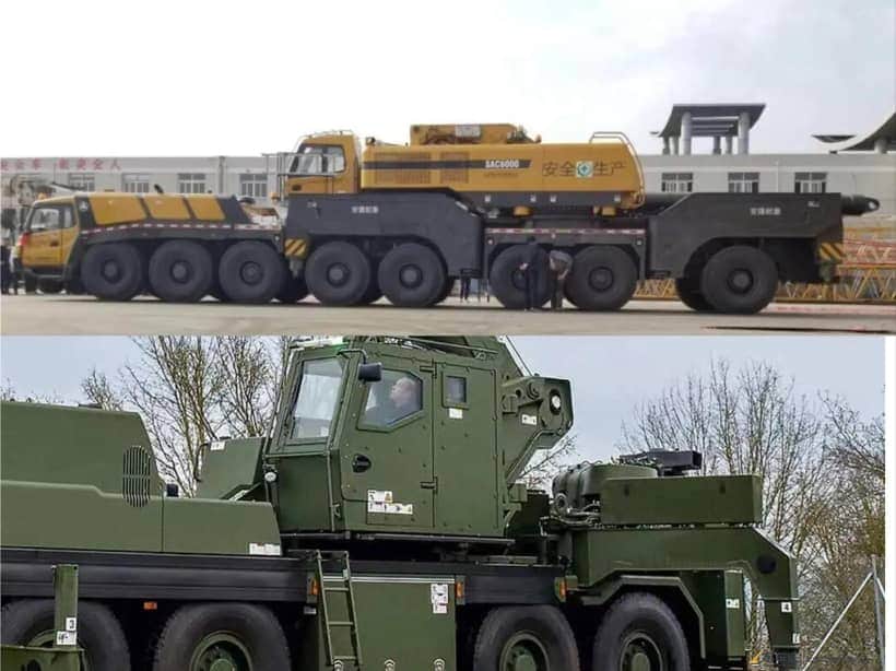 世界军用拖车系列130:象房怪兽,三一SAC6000与利勃海尔G-BKF军吊