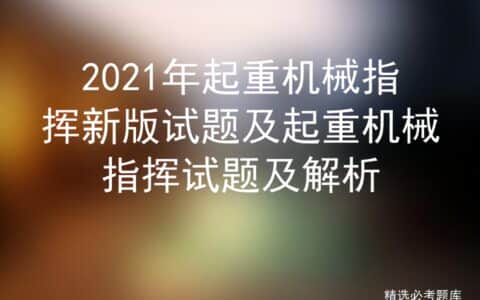 2021年起重机械指挥新版试题及起重机械指挥试题及解析