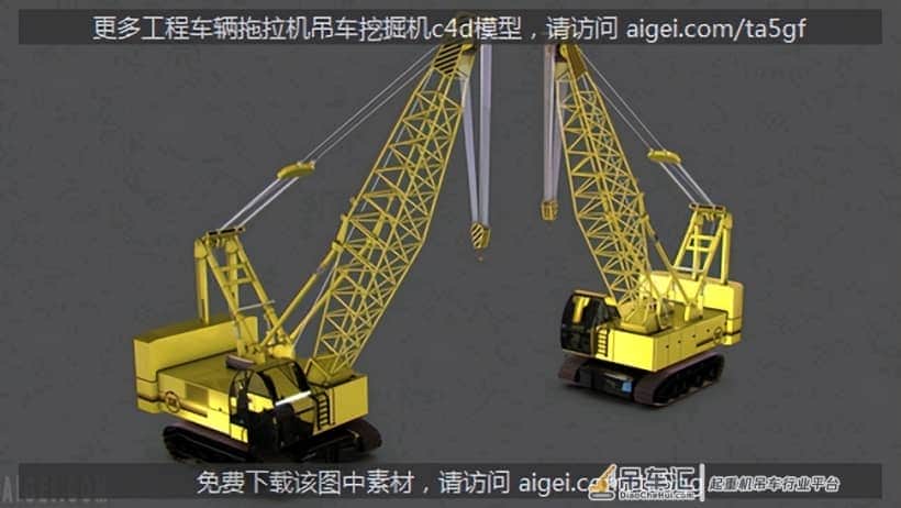 工程车辆拖拉机吊车挖掘机c4d模型素材推荐 精品 小众