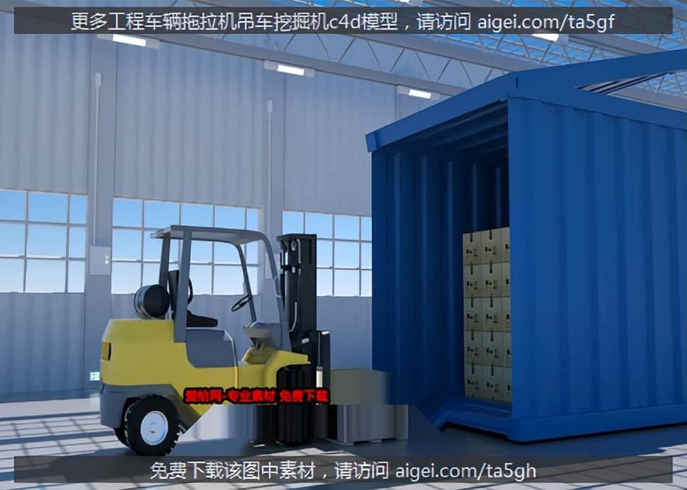 工程车辆拖拉机吊车挖掘机c4d模型素材推荐 精品 小众