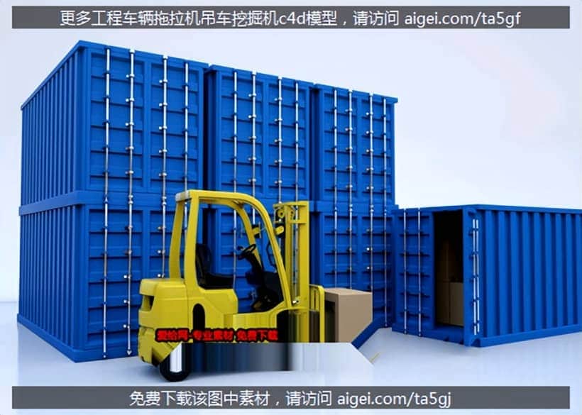 工程车辆拖拉机吊车挖掘机c4d模型素材推荐 精品 小众