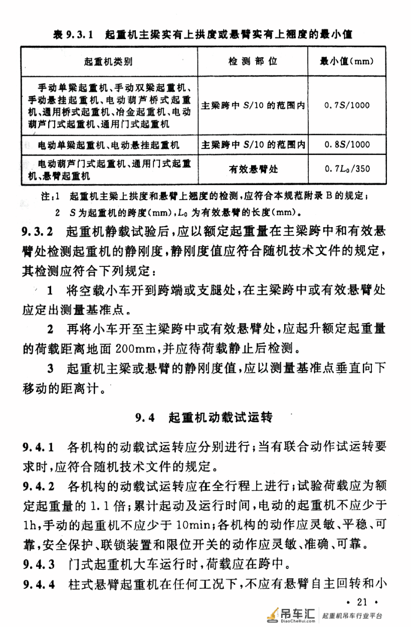 《起重设备安装工程施工及验收规范》GB 50278-2010