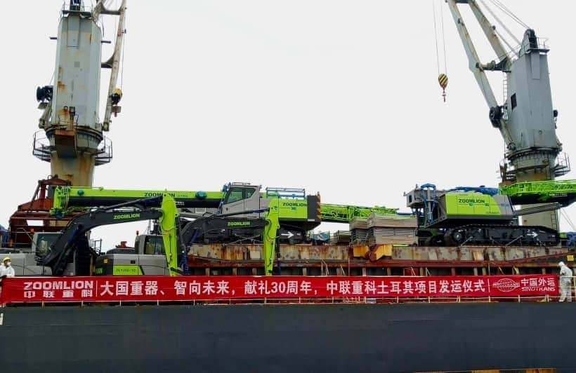 中联重科全线产品热销海外 200台高端装备劈波斩浪奔赴土耳其