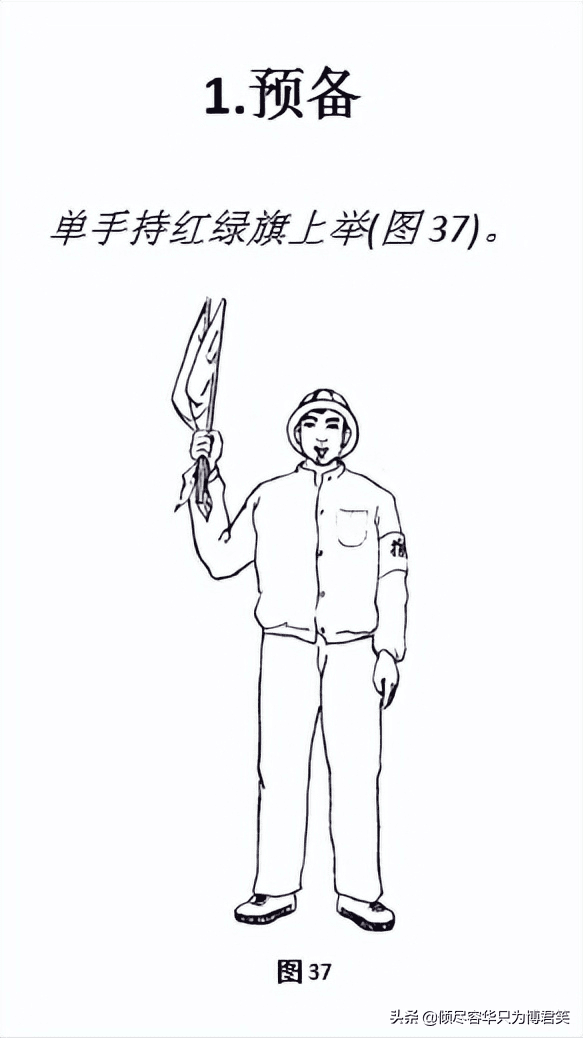起重机指挥的旗语手势（一）
